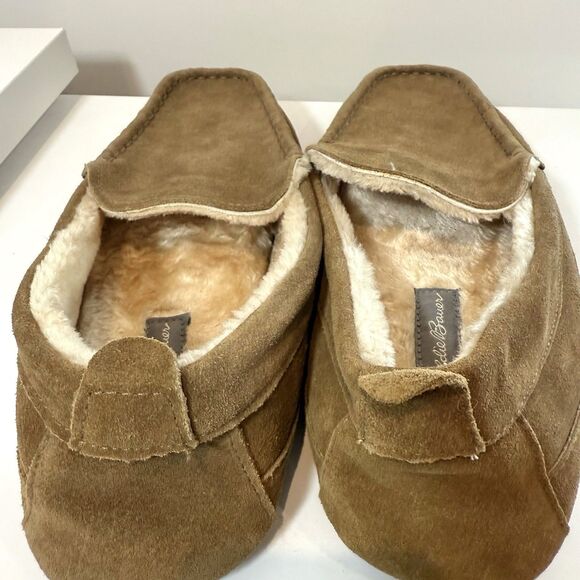 Eddie Bauer Loafer Moccasin Slippers  Suede Leather Jesse Tan Sz 13 XXL - Picture 6 of 9